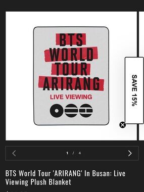 NEW BTS World Tour 'ARIRANG' Live Viewing Plush Blanket Cinemark